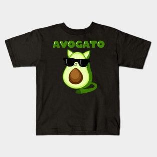 Avogato Funny Avocado Cat Lover Kids T-Shirt